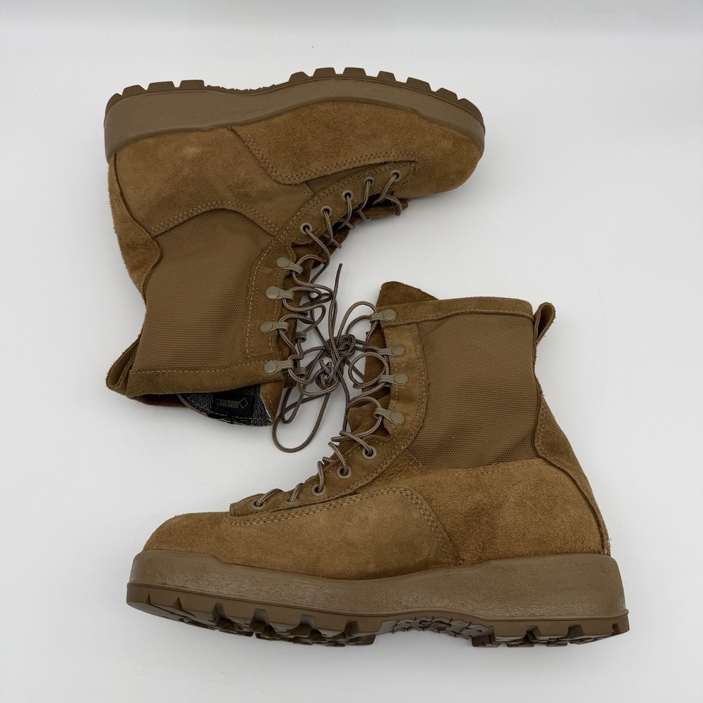 McRae Military Combat Boots Men 8.5W Tan Tactical Suede Canvas Gore-Tex Vibram
